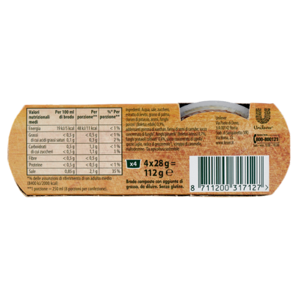 Knorr Cuore di Brodo Funghi Porcini 4 x 28 g