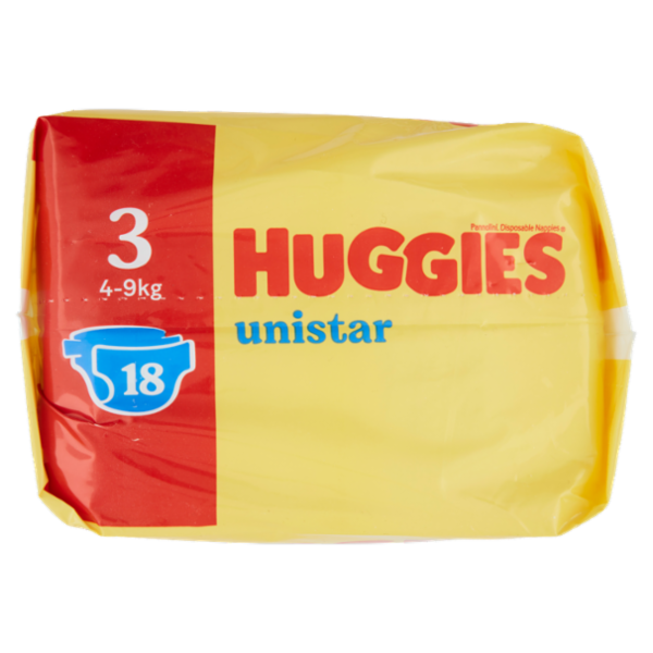 Huggies unistar Pannolini 3 4-9 Kg 18 pz