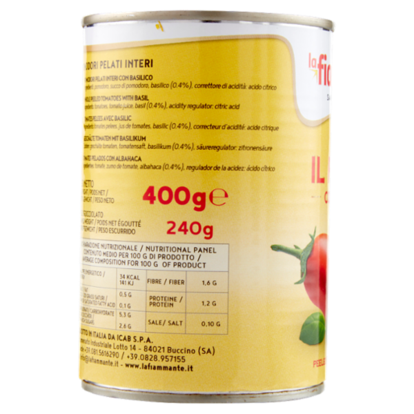 la fiammante il Pelato con Basilico 400 g