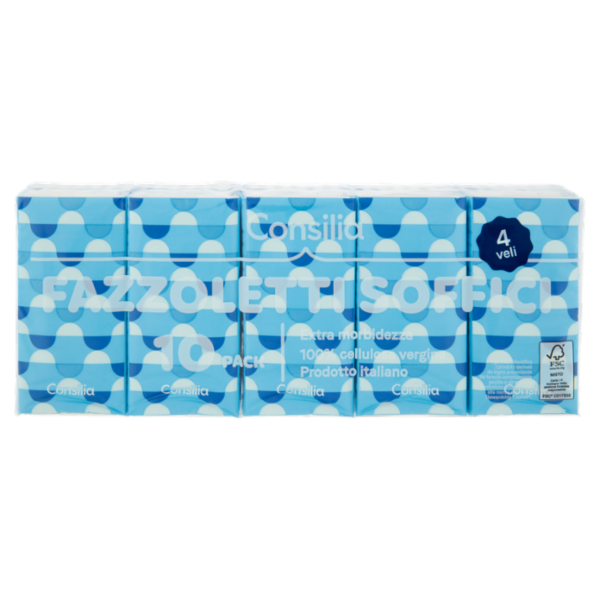 Consilia Fazzoletti di Carta 4 Veli 9x10 pacchetti