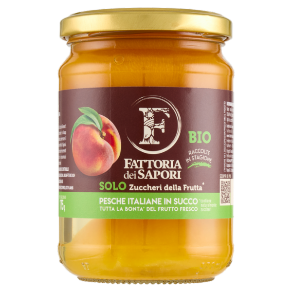 Fattoria dei Sapori Bio Pesche Italiane in Succo 350 g