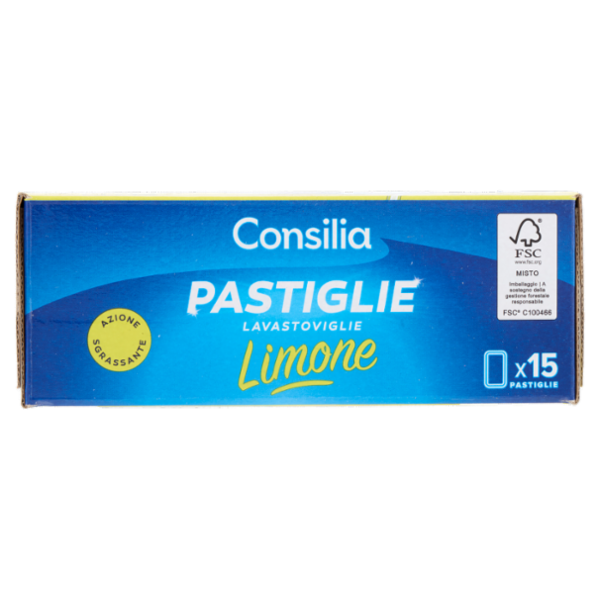 Consilia Detersivo per Lavastoviglie Pastiglie Bistrato al Limone 15x15 g