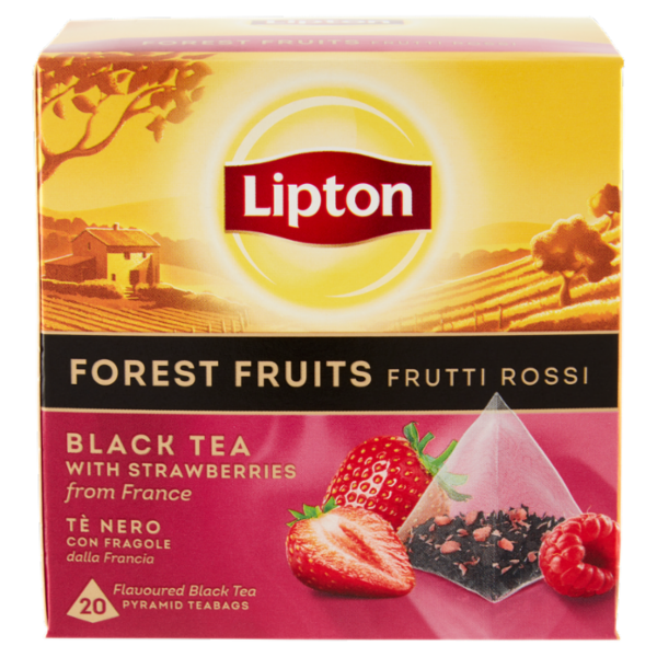 Lipton Frutti Rossi Tè Nero con Fragole 20 Pyramid Teabags 30 g