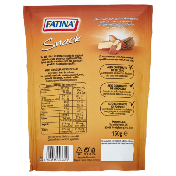 Fatina Snack Noci Brasile Sgusciate 150 g