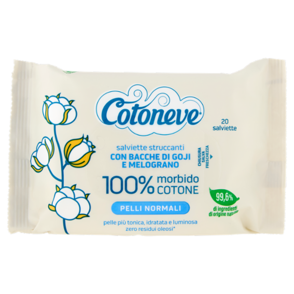 Cotoneve salviette struccanti con Bacche di Goji e Melograno Pelli Normali 20 pz