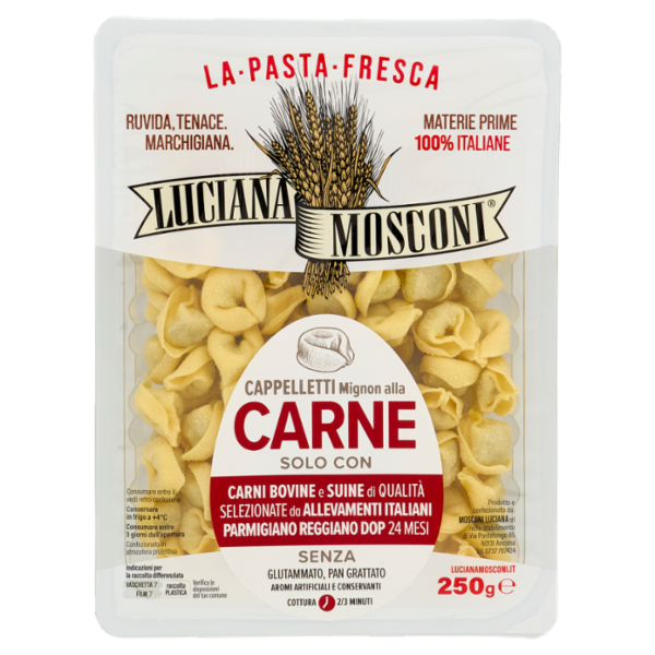 Luciana Mosconi La Pasta Fresca Cappelletti Mignon alla Carne 250 g