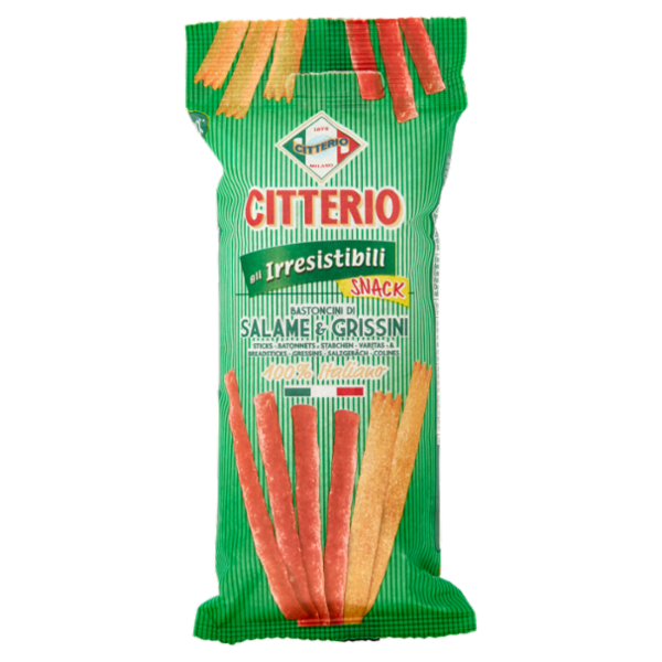 Citterio gli Irresistibili Snack Bastoncini di Salame & Grissini 40 g