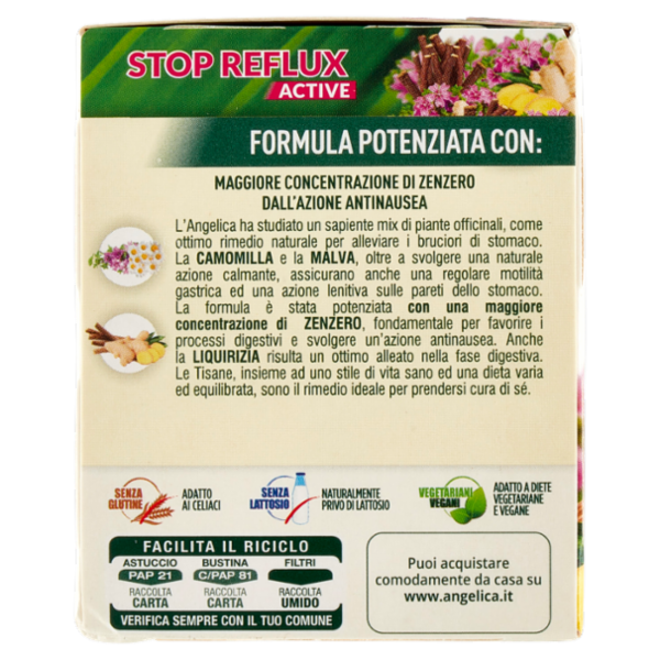 L'Angelica Le Tisane Stop Reflux Active 18 Filtri 30,6 g