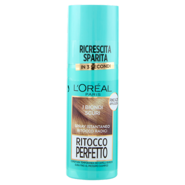 L'Oréal Paris Ritocco Perfetto, Spray Correttore per Radici e Capelli Bianchi, Biondo Scuro, 75 ml