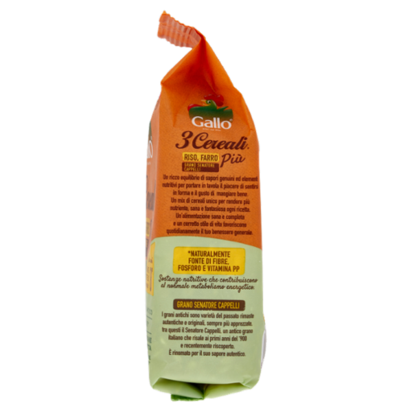 Gallo 3 Cereali Riso, Farro Più Grano Senatore Cappelli 400 g