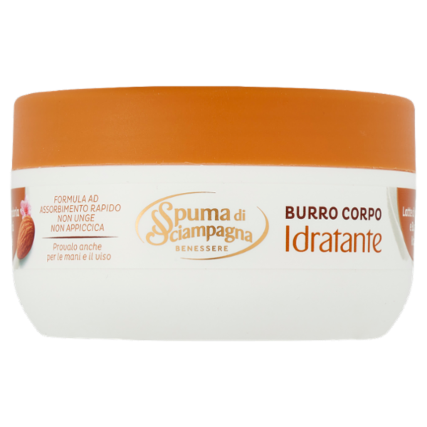 Spuma di Sciampagna Burro Corpo Latte di Mandorla e Burro di Karité Idratante 200 ml