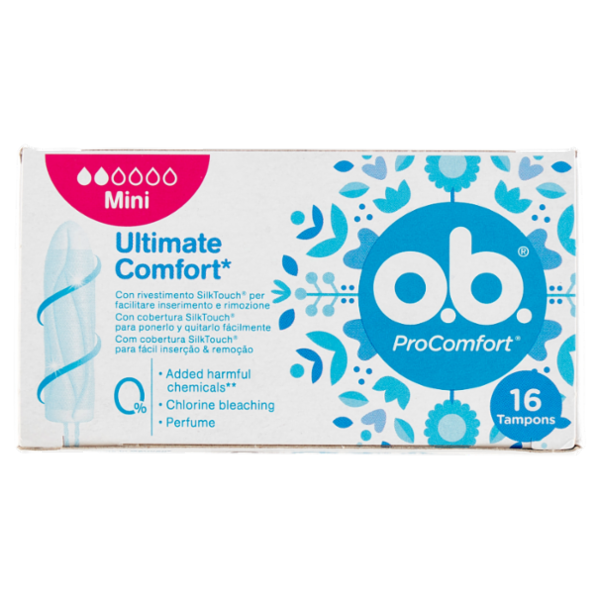o.b. ProComfort Ultimate Comfort* Mini Tampons 16 pz