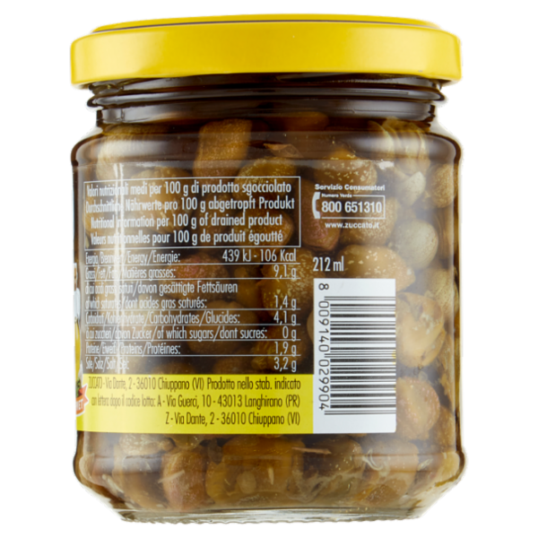 Zuccato Capperi conditi in olio d'oliva 180 g