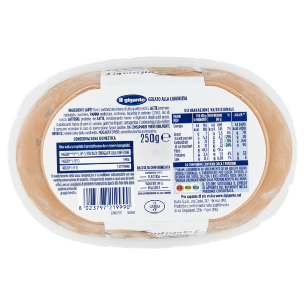 IL GIGANTE Gelato alla Liquirizia 250 g