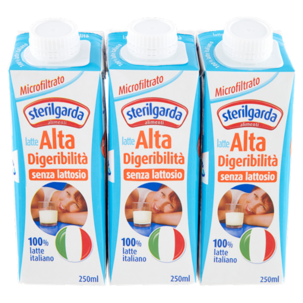 sterilgarda latte Alta Digeribilità senza lattosio Microfiltrato 3 x 250 ml