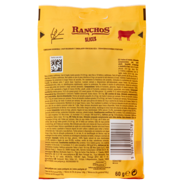 Pedigree Ranchos Snack Cane Slices Manzo 60g