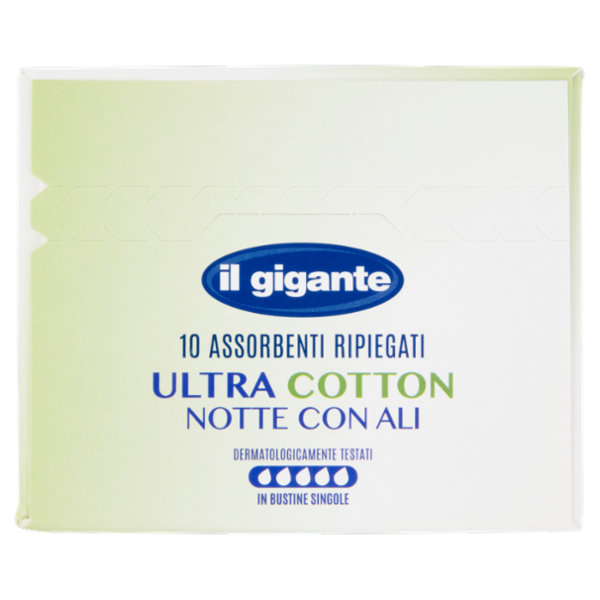 IL GIGANTE Assorbenti Ripiegati Ultra Cotton Notte con Ali 10 pz