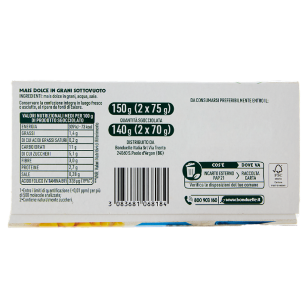 Bonduelle Mais 2 x 75 g