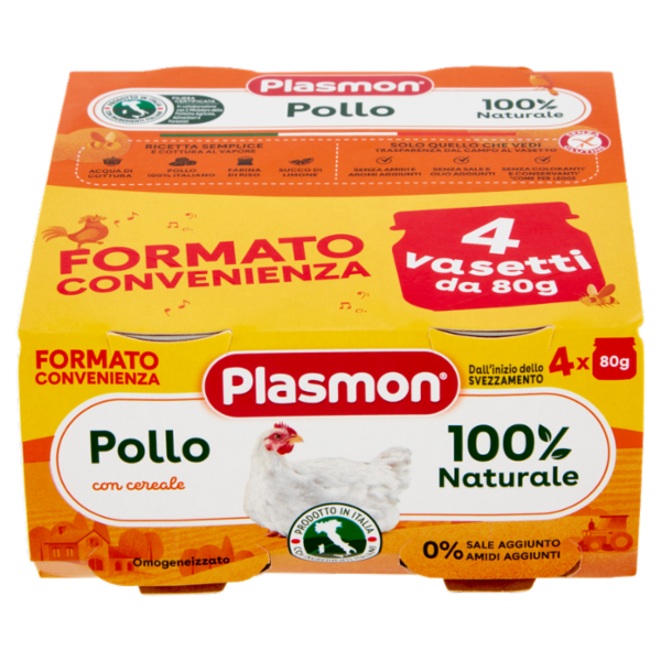 Plasmon Omogeneizzato Pollo con cereale 4 x 80 g