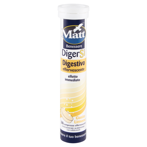 Matt Benessere DigerSì Digestivo effervescente Gusto Limone 20 compresse 74 g