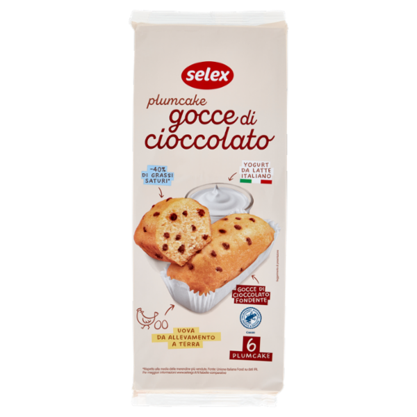 Selex Plum Cake con Gocce di Cioccolato 6x35 g