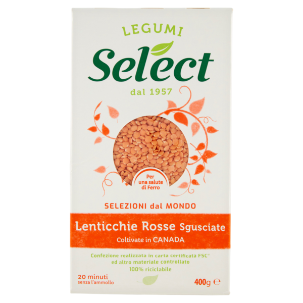 Select Selezioni dal Mondo Lenticchie Rosse Sgusciate 400 g