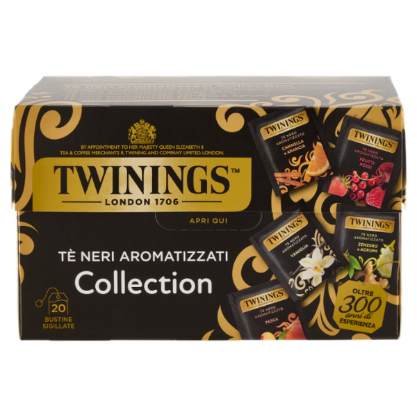 Twinings Tè Neri Aromatizzati Collection Confezione con 5 diversi tè neri 20 filtri The 40 g