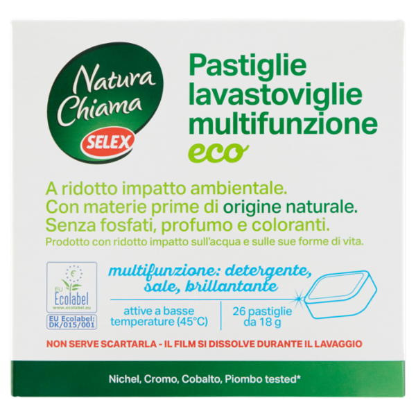 Selex Natura Chiama Detersivo per Lavastoviglie Pastiglie Multifunzione Ecologico 26x18 g