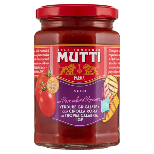 Mutti Sugo con Pomodoro Rossoro, Verdure Grigliate e con Cipolla Rossa di Tropea Calabria IGP 280 g