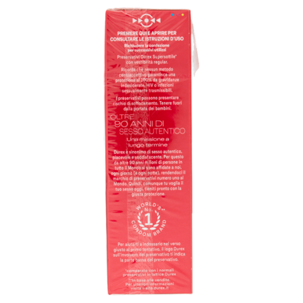 Durex SuperSottile Vestibilità Regolare Preservativi Sottili, 10 Profilattici
