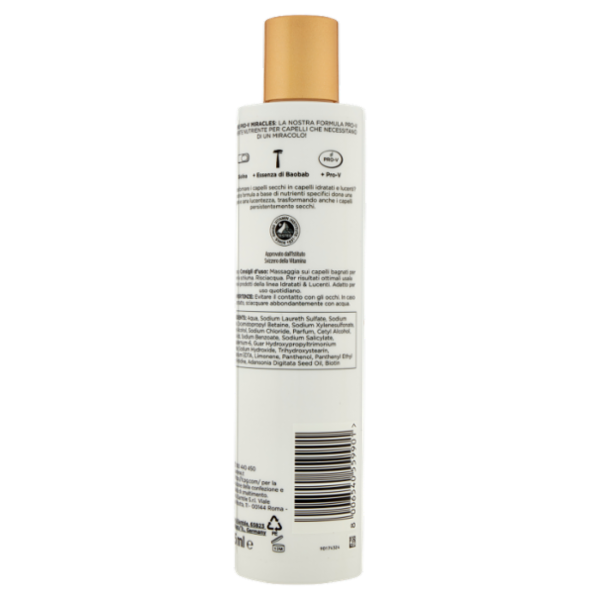 Pantene Pro-V Miracles Idratati & Lucenti con Biotina+Essenza di Baobab Shampoo Dissetante 225 ml