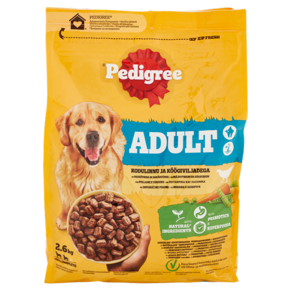 Pedigree Cibo Secco Cane Adulto Pollame Verdure 2.6Kg