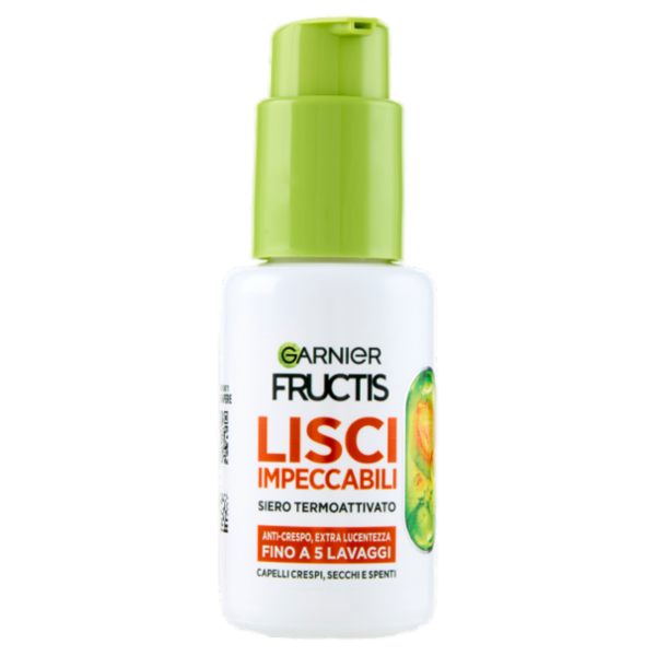 Garnier Fructis Lisci Impeccabili Siero Termoattivato, per Capelli Crespi, Secchi e Spenti, 50 ml