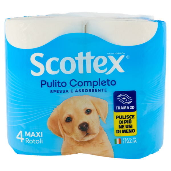 Scottex Pulito Completo Carta Igienica Maxi Rotoli 4 pz
