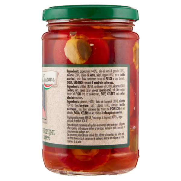 Le Conserve Toscane Peperoncini Ripieni con ricotta e capperi 280 g