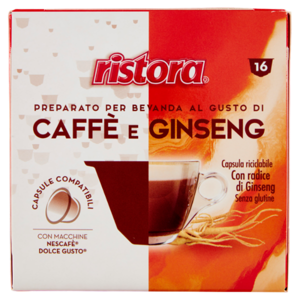 ristora Caffè e Ginseng Capsule Compatibili con Macchine Nescafè Dolce Gusto 16 x 13 g