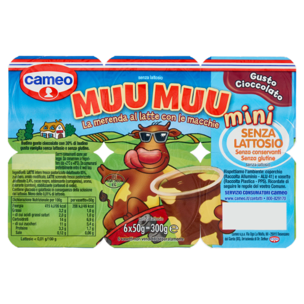 cameo Muu Muu mini Gusto Cioccolato Senza Lattosio 6 x 50 g