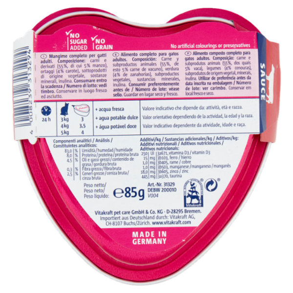 Vitakraft Poésie Création Sauce + Manzo e carote 85 g