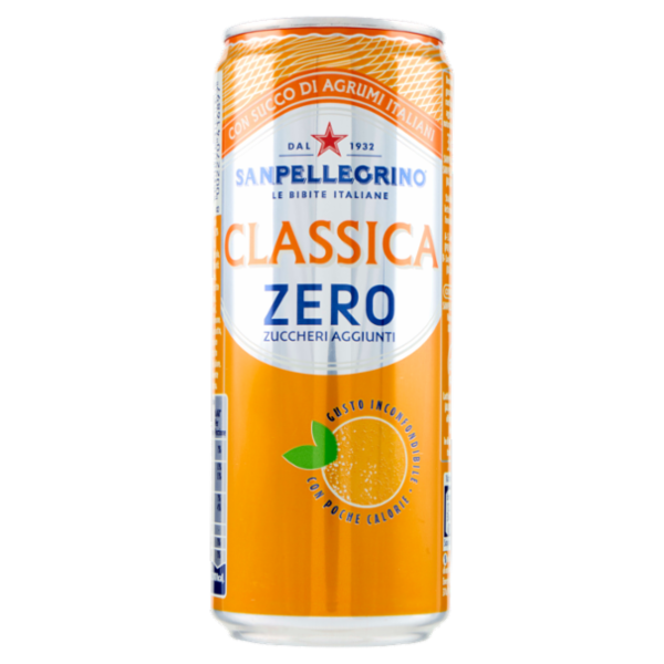 BIBITE SANPELLEGRINO, Bevande Gassate, Classica Zero, Lattina 33cl