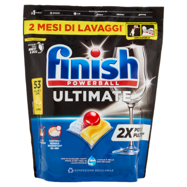 Finish Ultimate Limone pastiglie lavastoviglie 53 lavaggi 683,7 g