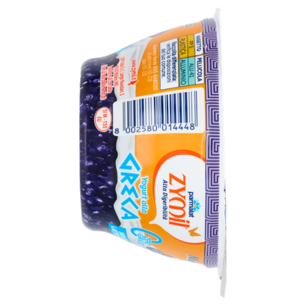 ZYMIL Alta Digeribilità Senza Lattosio Yogurt alla Greca Zero Grassi Mirtilli 150g