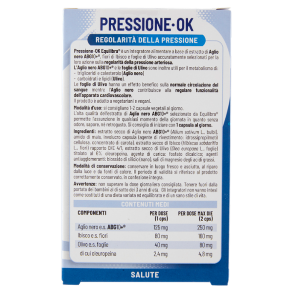 equilibra Pressione-Ok Regolarità della Pressione 40 Capsule Vegetali 20 g