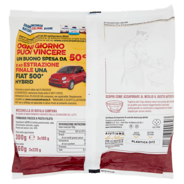 Francia Mozzarella di Bufala Campana DOP 3 x 100 g
