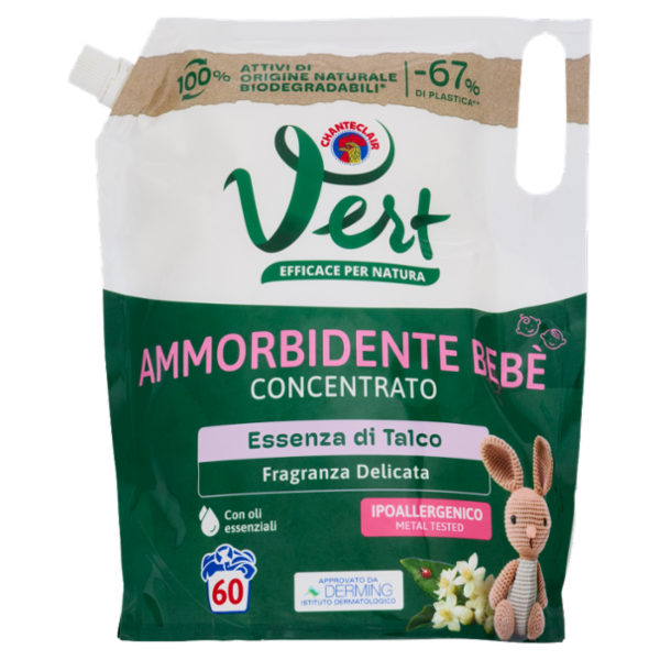 Vert di Chanteclair Ammorbidente Bebè Concentrato Essenza di Talco 1200 ml