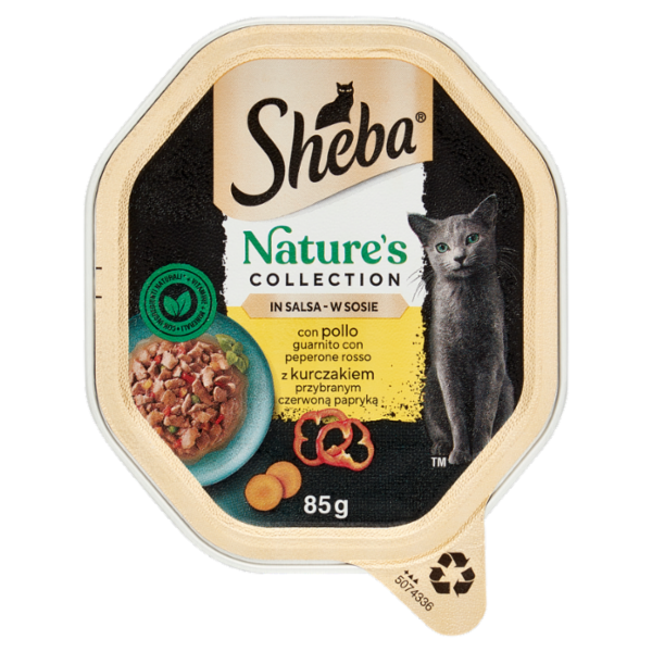 Sheba Nature's Collection in salsa cibo umido gatto con Pollo guarnito con Peperone rosso 85g