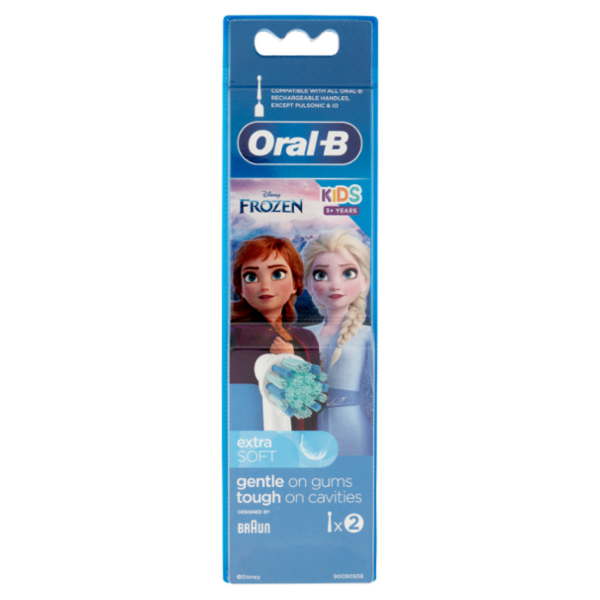 Oral-B Testine Ricambio Spazzolino Elettrico Denti Bambini Spider-Man / Frozen Kids +3anni 2 Refills