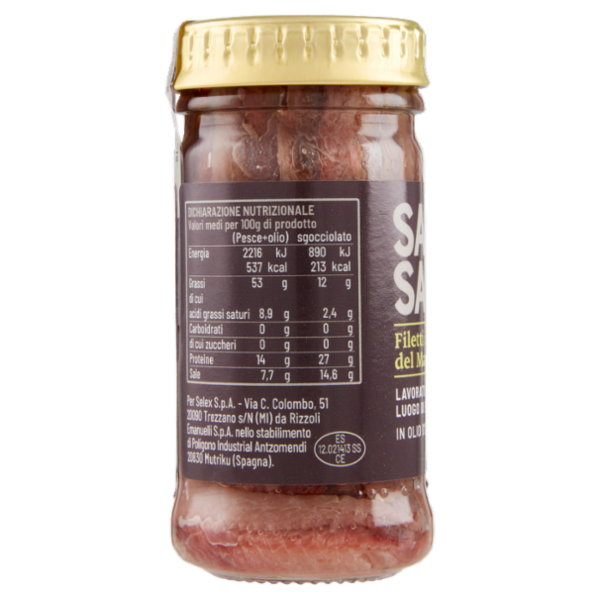 Selex Saper di Sapori Filetti di Alici del Mar Cantabrico in Olio di Oliva 100 g
