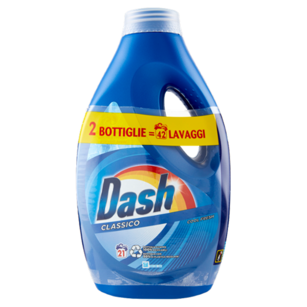 Dash Detersivo Liquido Lavatrice, Classico, 2 x 21 = 42 Lavaggi 2 x 1050 ml