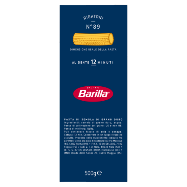 Barilla Pasta Rigatoni n.89 500g