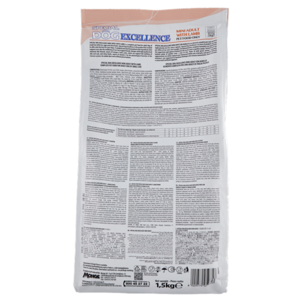 Special Dog Excellence Mini Adult con Agnello 1,5 kg